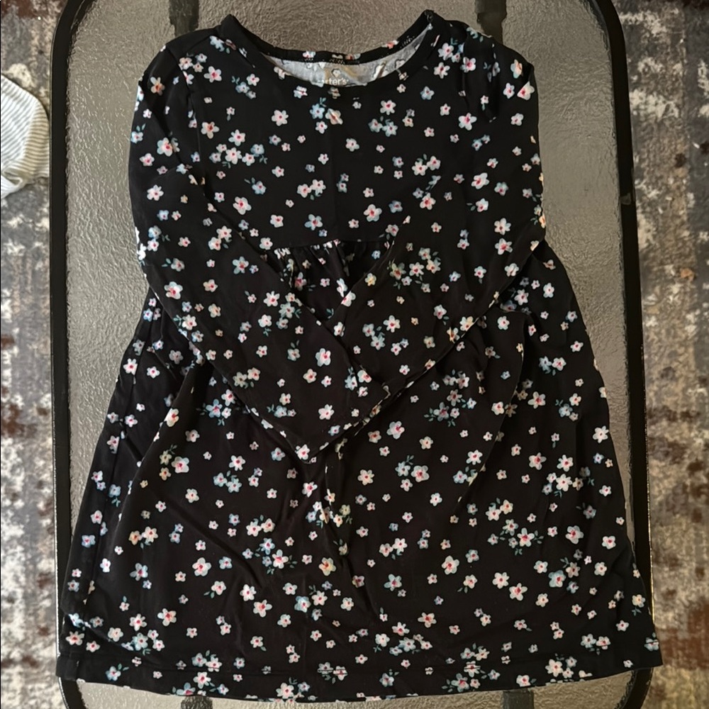 Long Sleeve Dark Navy Toddler Dress
